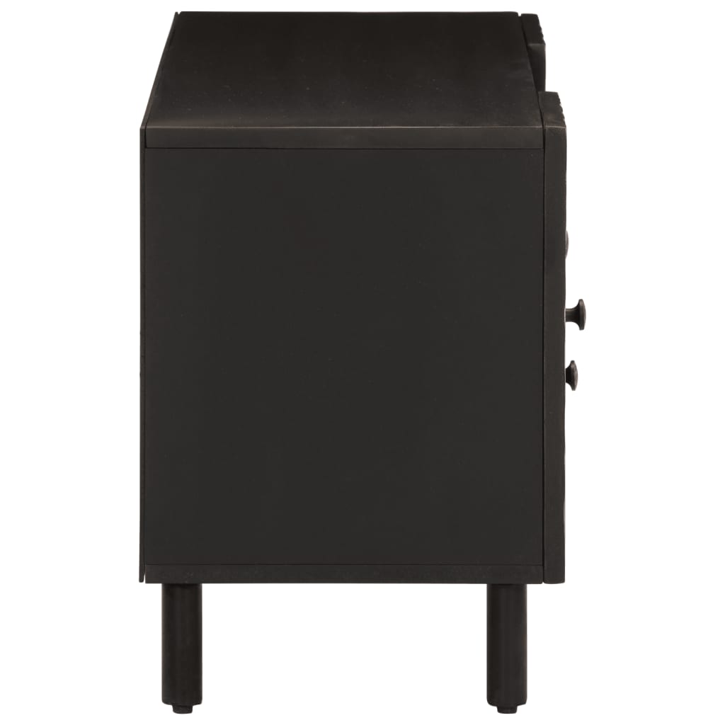 Black TV Cabinet 105x33x46 cm in Solid Mango Wood