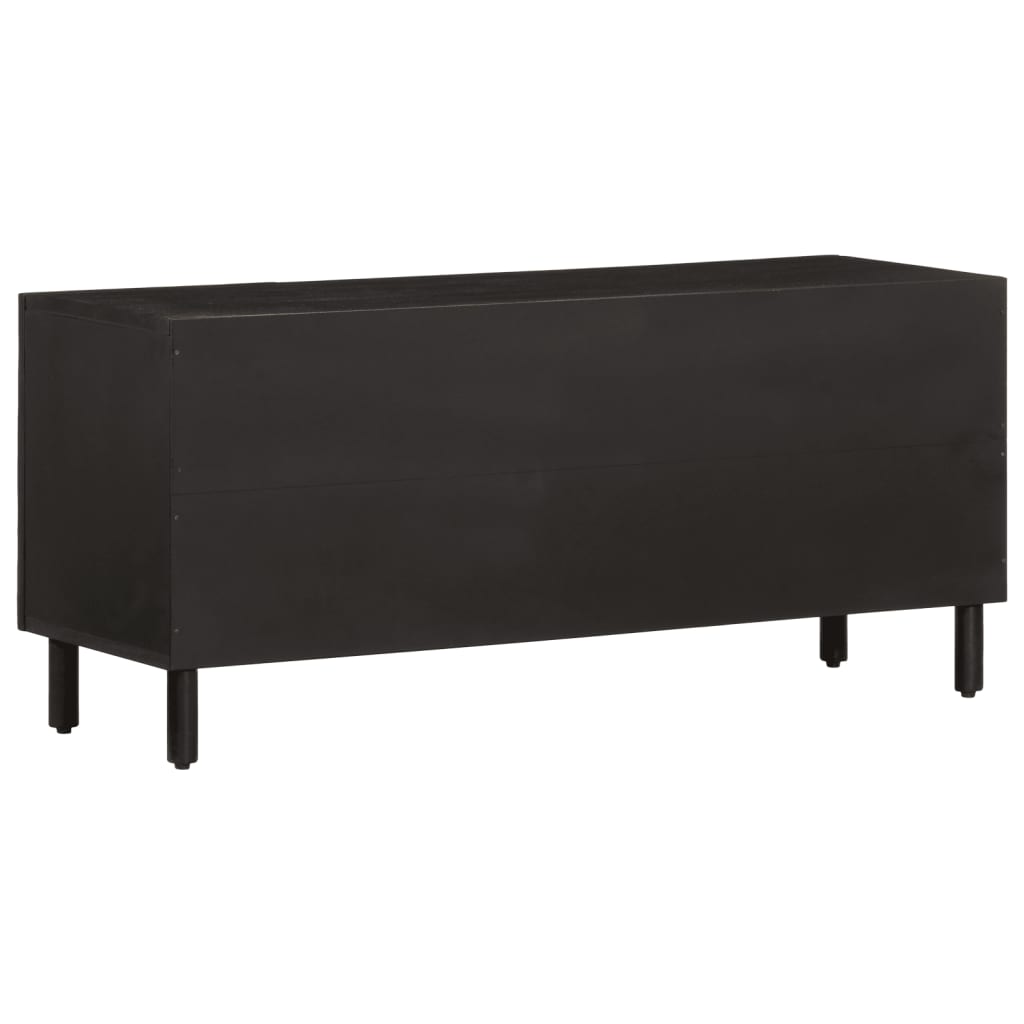 Black TV Cabinet 105x33x46 cm in Solid Mango Wood