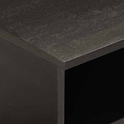 Mobile Porta TV Nero 80x33x46 cm in Legno Massello di Mango - homemem39