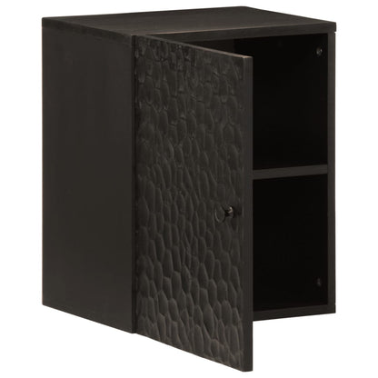 Mobile da Bagno a Parete Nero 38x33x48 cm Legno Massello Mango