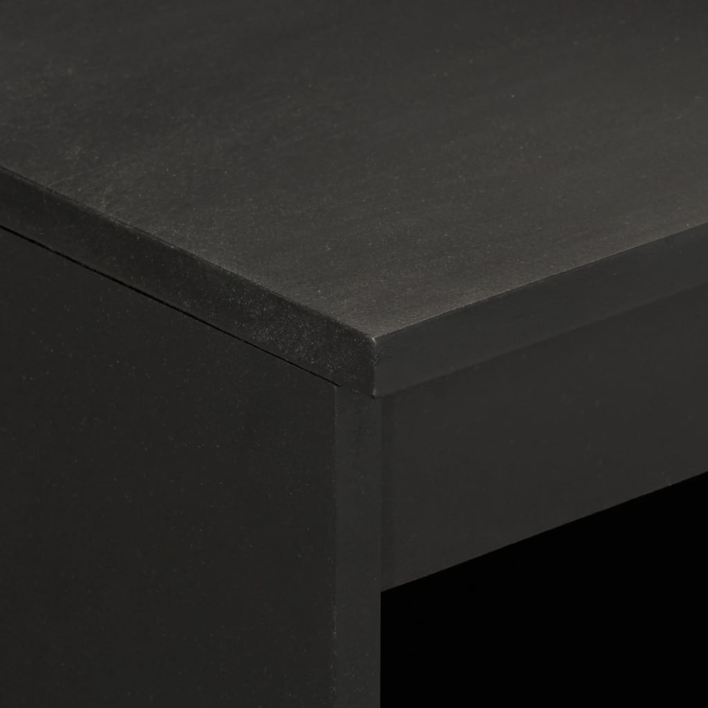 Credenza Nera 60x33x75 cm in Legno Massello di Mango - homemem39