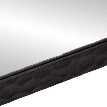 Specchio da Bagno Nero 50x70x2,5cm Legno Massello Mango e Vetro | homemem39