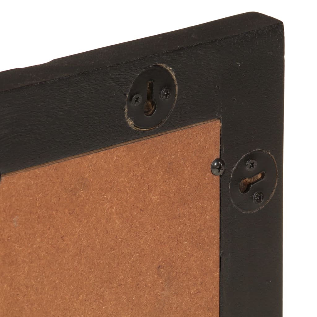Specchio da Bagno Nero 50x70x2,5cm Legno Massello Mango e Vetro | homemem39