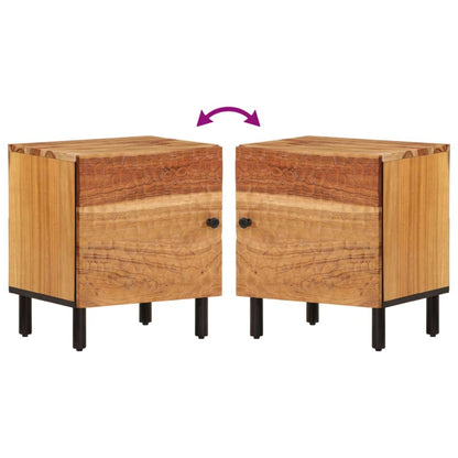 Comodini 2pz 40x33x46 cm in Legno Massello di Acacia - homemem39