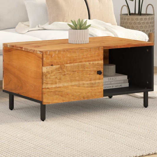 Tavolino da Salotto 80x50x40 cm Legno Massello di Acacia | homemem39