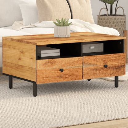 Tavolino da Salotto 80x54x40 cm in Legno Massello di Acacia | homemem39