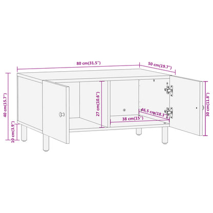 Tavolino da Salotto 80x50x40 cm Legno Massello di Mango | homemem39