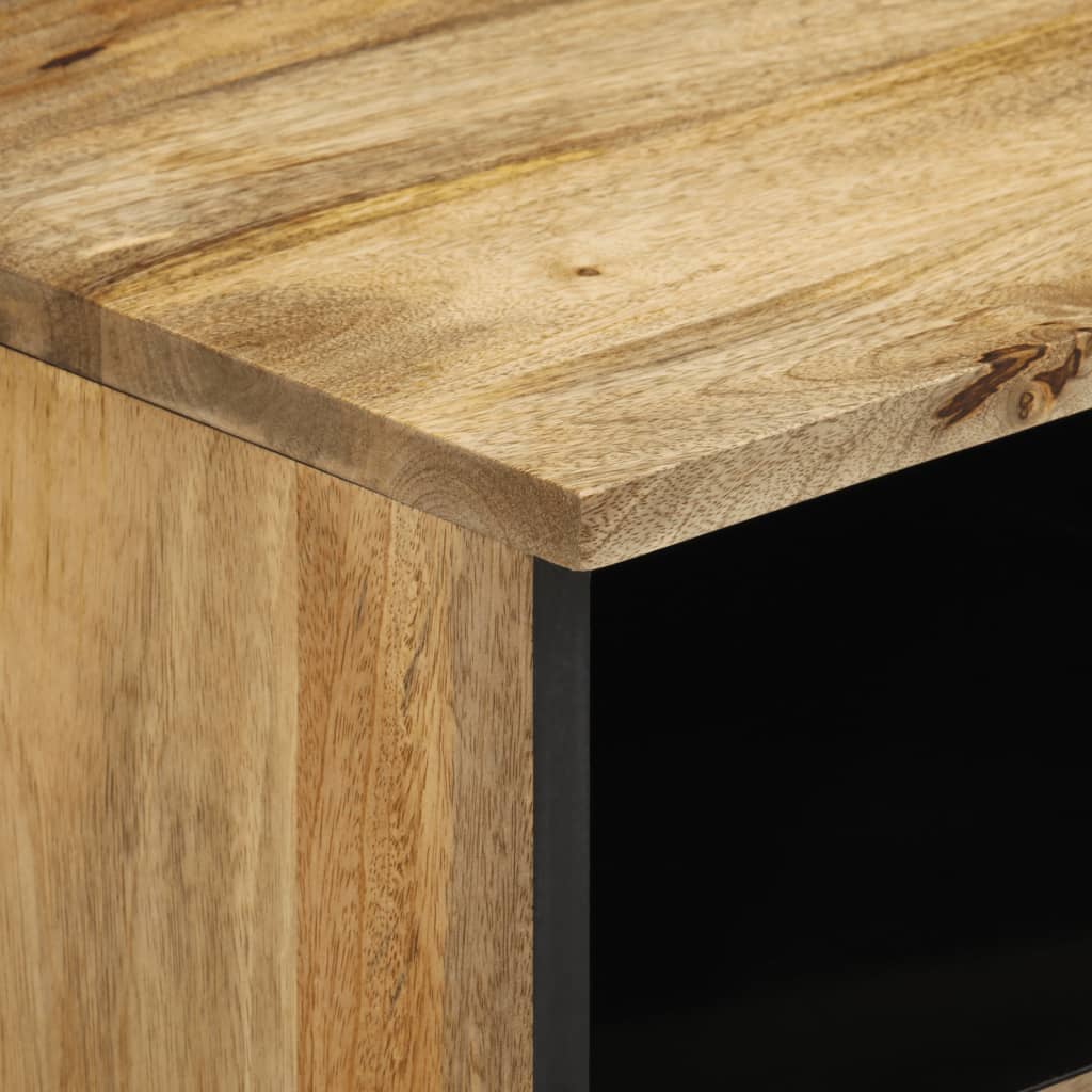 Comodino 40x33x46 cm in Legno Massello di Mango - homemem39