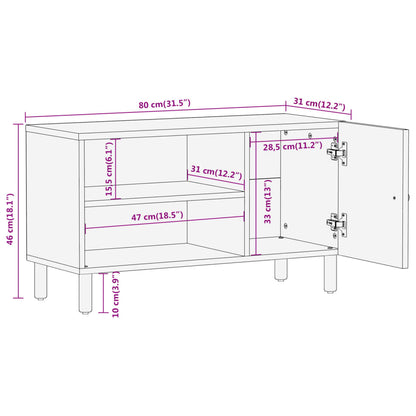 Mobile Porta TV 80x31x46 cm in Legno Massello di Mango