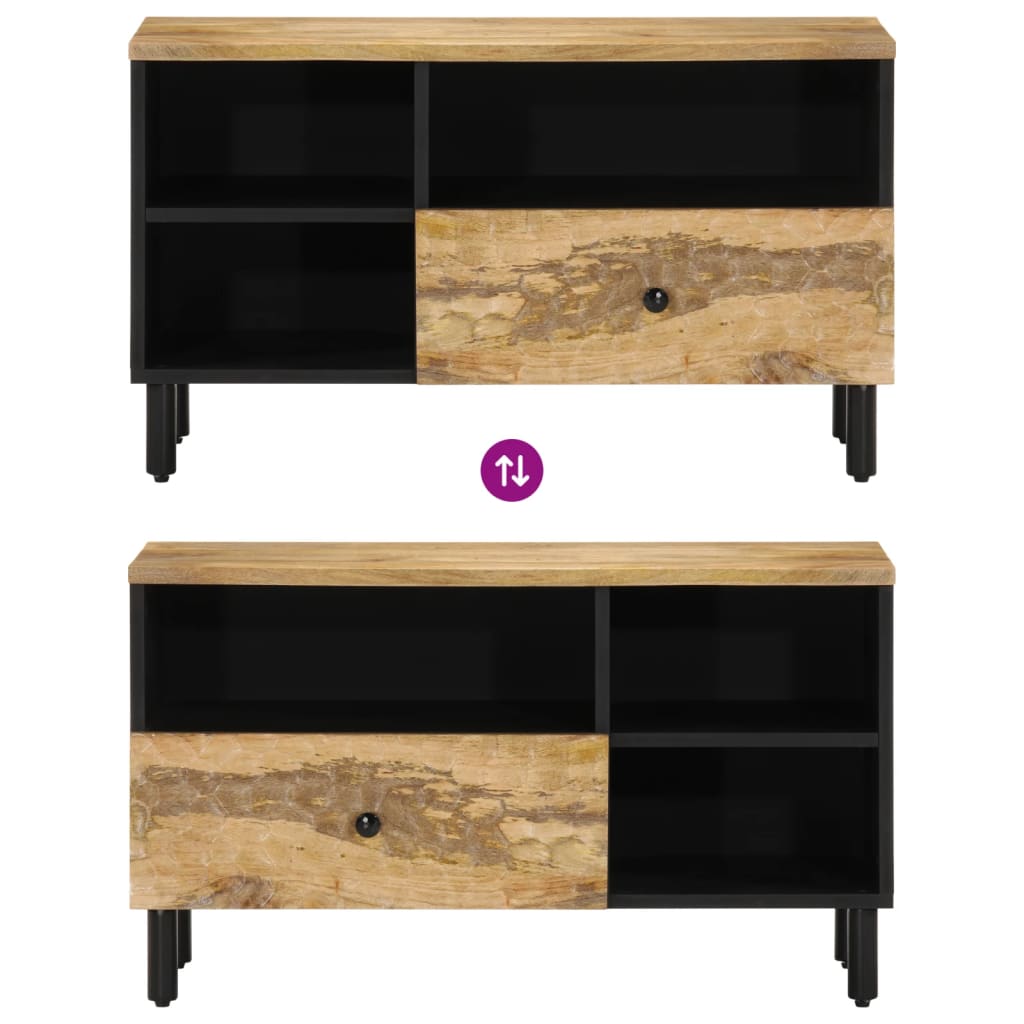 Mobile Porta TV 80x33x46 cm in Legno Massello di Mango - homemem39