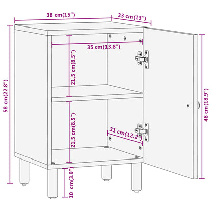 Mobile da Bagno 38x33x58 cm in Legno Massello di Mango