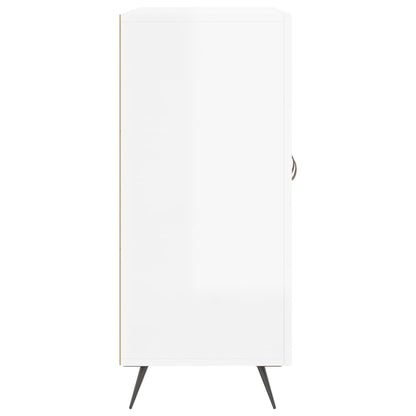 Credenza Bianco Lucido 90x34x80 cm in Legno Multistrato - homemem39