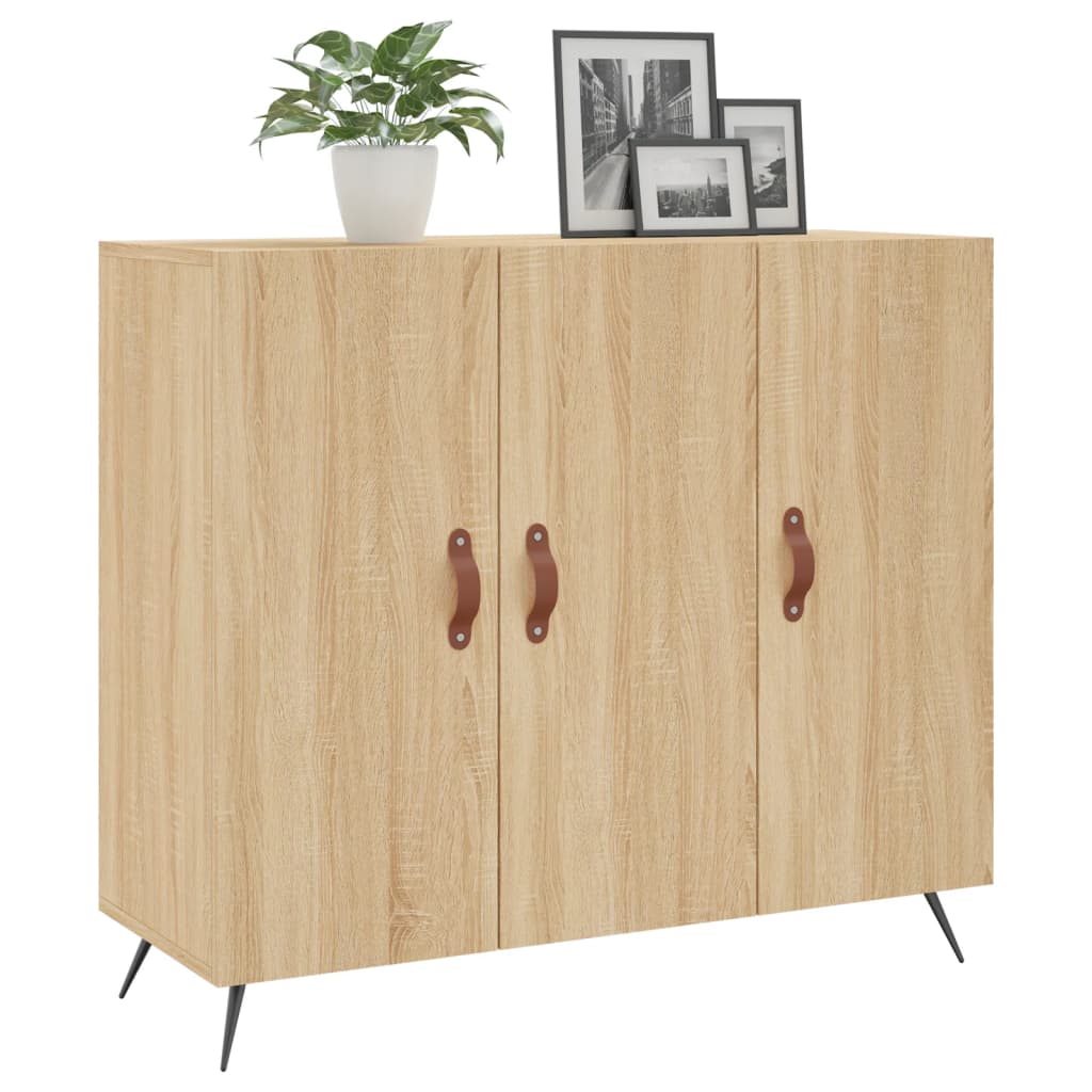 Credenza Rovere Sonoma 90x34x80 cm in Legno Multistrato - homemem39
