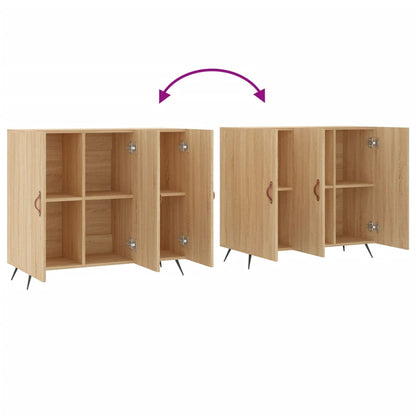 Credenza Rovere Sonoma 90x34x80 cm in Legno Multistrato