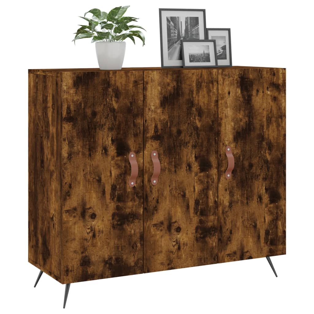 Credenza Rovere Fumo 90x34x80 cm in Legno Multistrato - homemem39