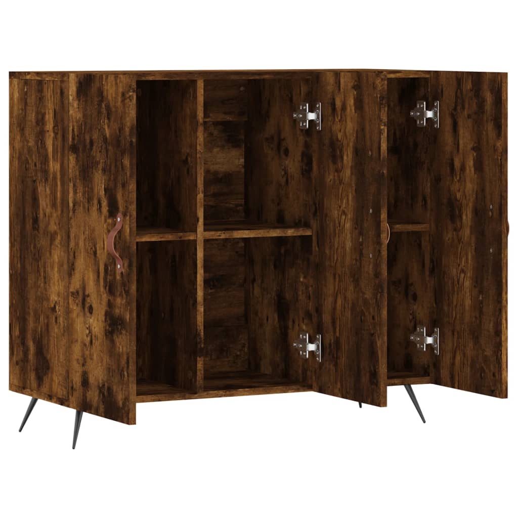 Credenza Rovere Fumo 90x34x80 cm in Legno Multistrato - homemem39