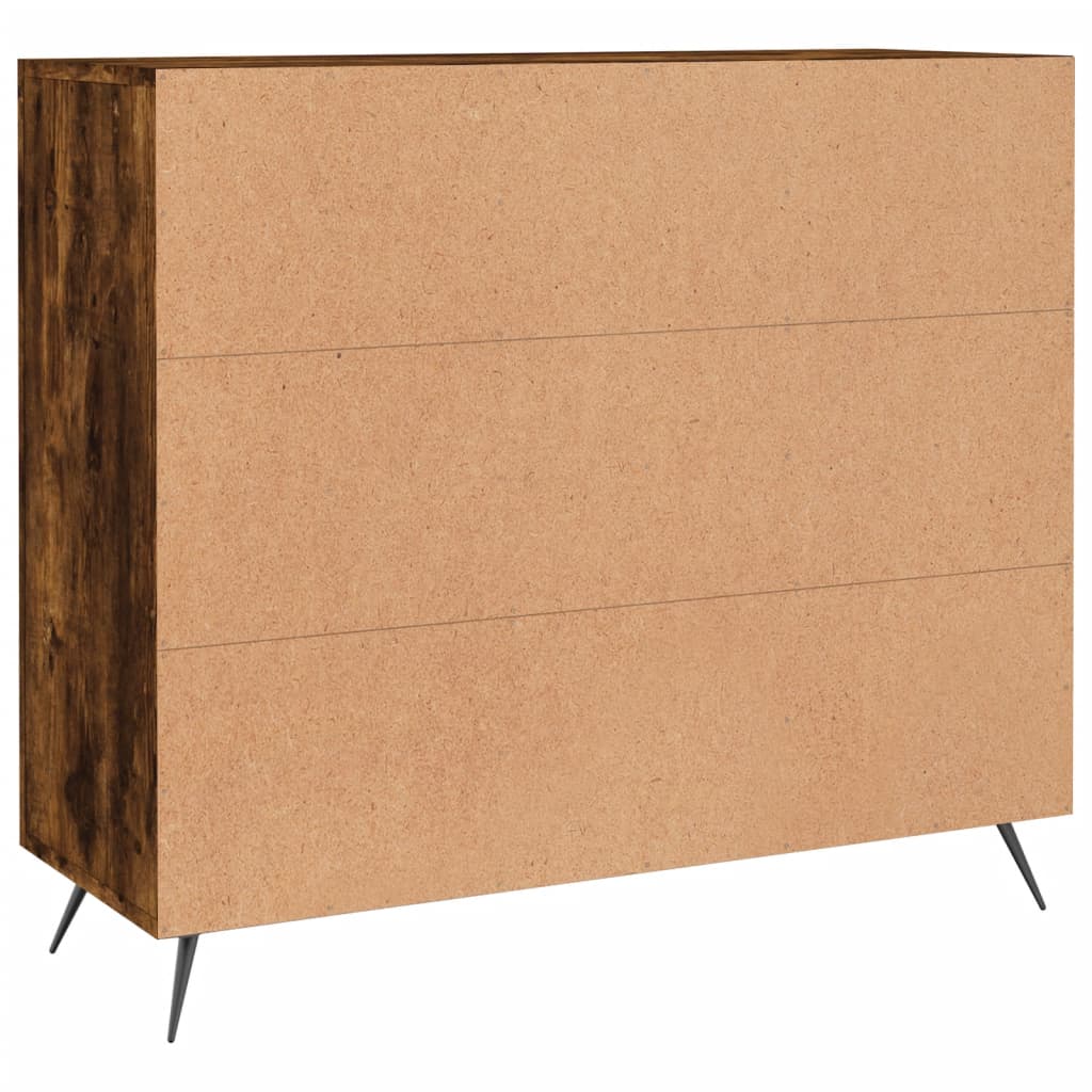 Credenza Rovere Fumo 90x34x80 cm in Legno Multistrato - homemem39