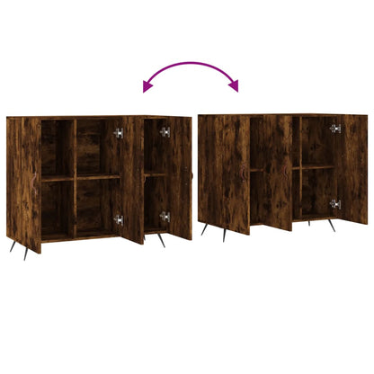 Credenza Rovere Fumo 90x34x80 cm in Legno Multistrato