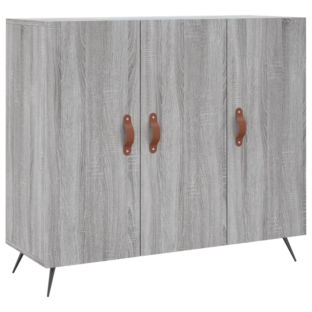 Credenza Grigio Sonoma 90x34x80 cm in Legno Multistrato