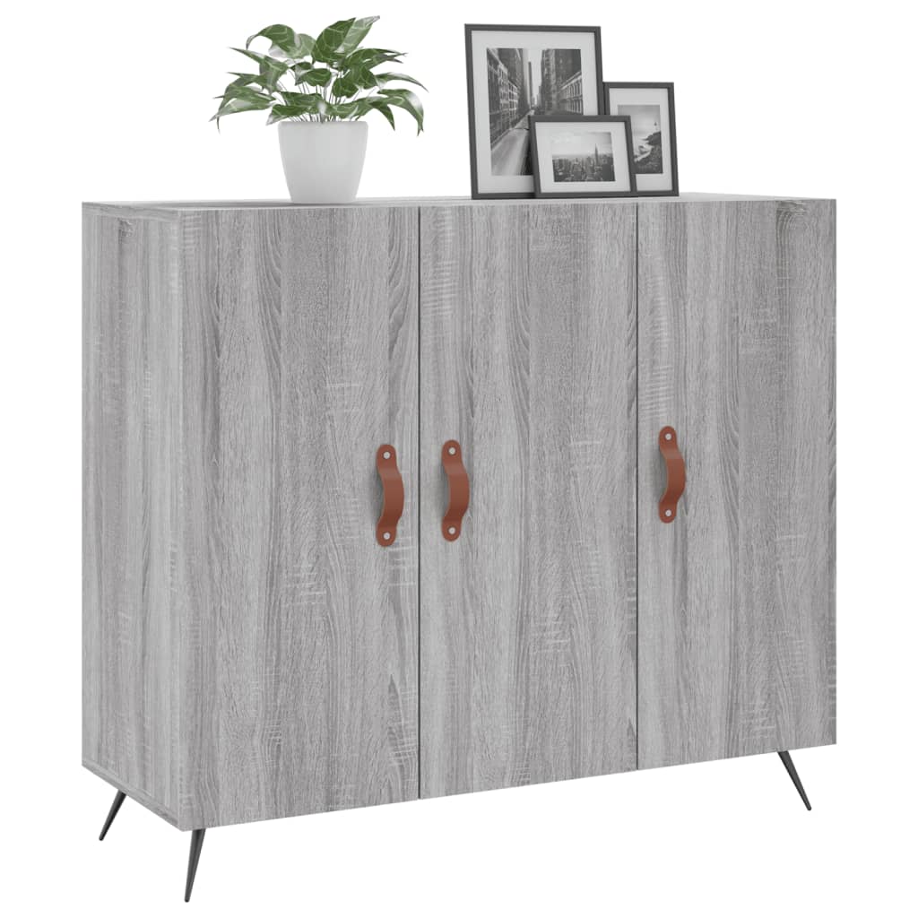 Credenza Grigio Sonoma 90x34x80 cm in Legno Multistrato - homemem39