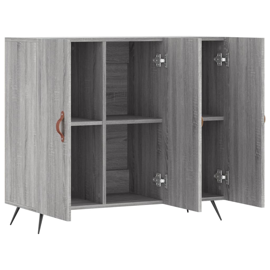 Credenza Grigio Sonoma 90x34x80 cm in Legno Multistrato
