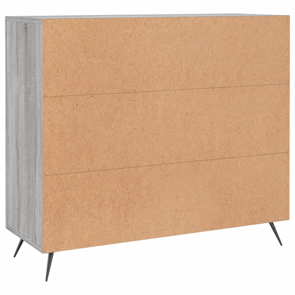 Credenza Grigio Sonoma 90x34x80 cm in Legno Multistrato