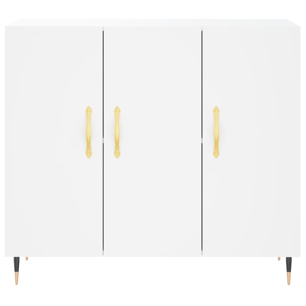 Credenza Bianca 90x34x80 cm in Legno Multistrato | homemem39