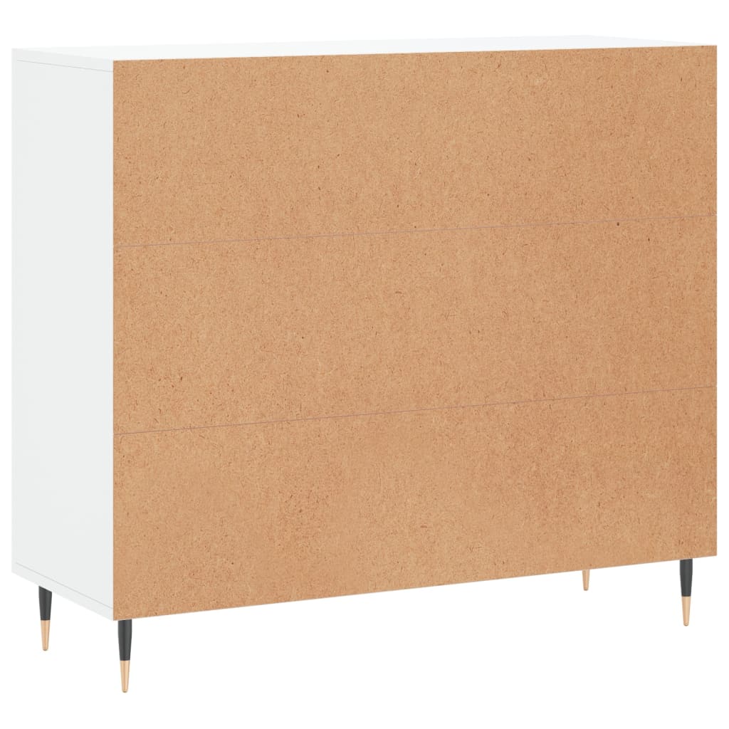 Credenza Bianca 90x34x80 cm in Legno Multistrato | homemem39