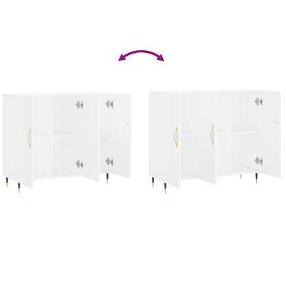 Credenza Bianca 90x34x80 cm in Legno Multistrato | homemem39