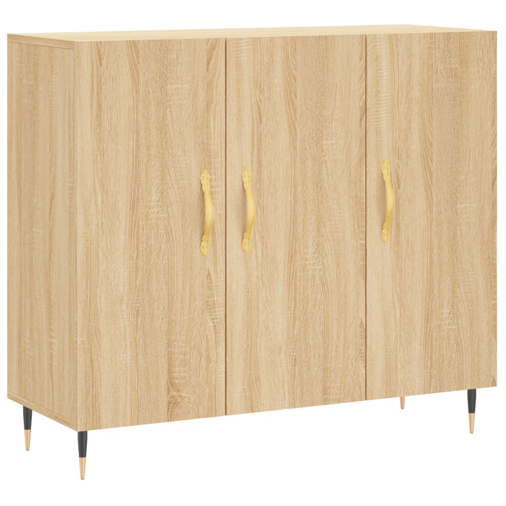 Credenza Rovere Sonoma 90x34x80 cm in Legno Multistrato - homemem39