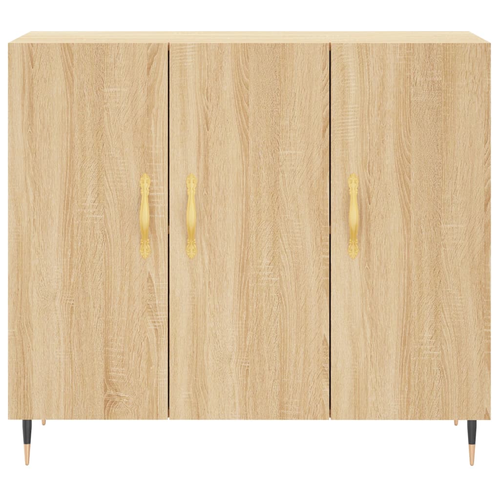 Credenza Rovere Sonoma 90x34x80 cm in Legno Multistrato - homemem39
