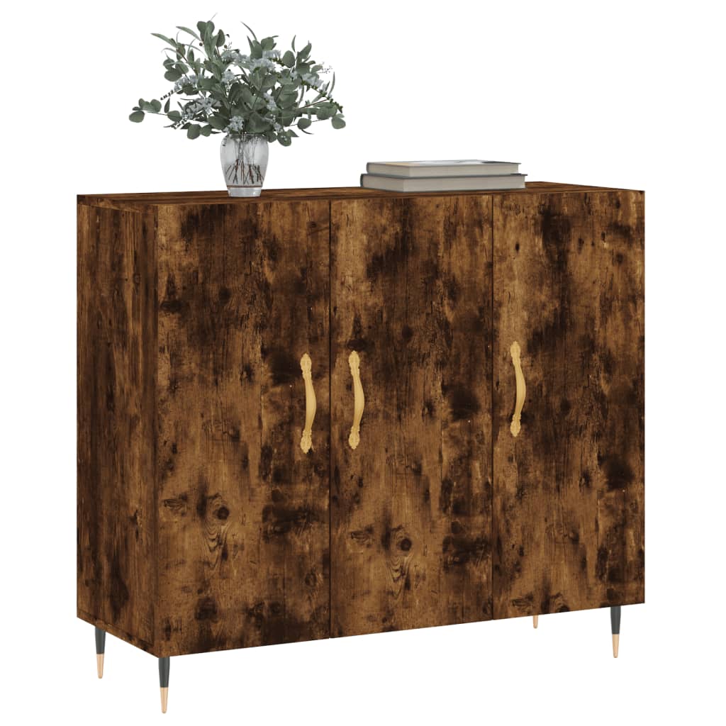 Credenza Rovere Fumo 90x34x80 cm in Legno Multistrato - homemem39