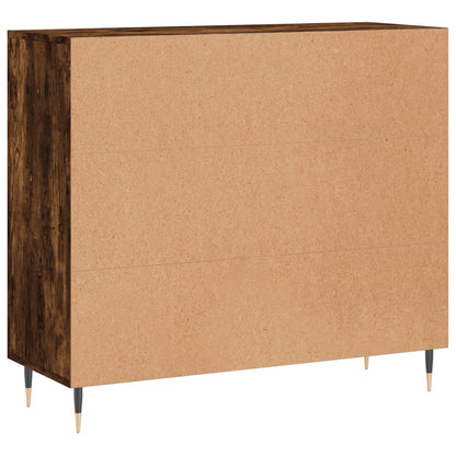 Credenza Rovere Fumo 90x34x80 cm in Legno Multistrato