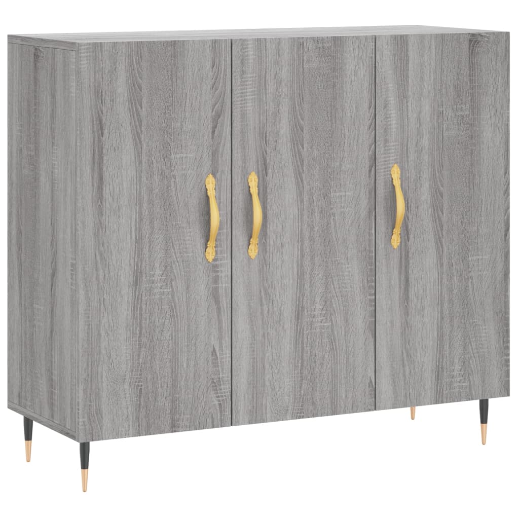 Credenza Grigio Sonoma 90x34x80 cm in Legno Multistrato - homemem39
