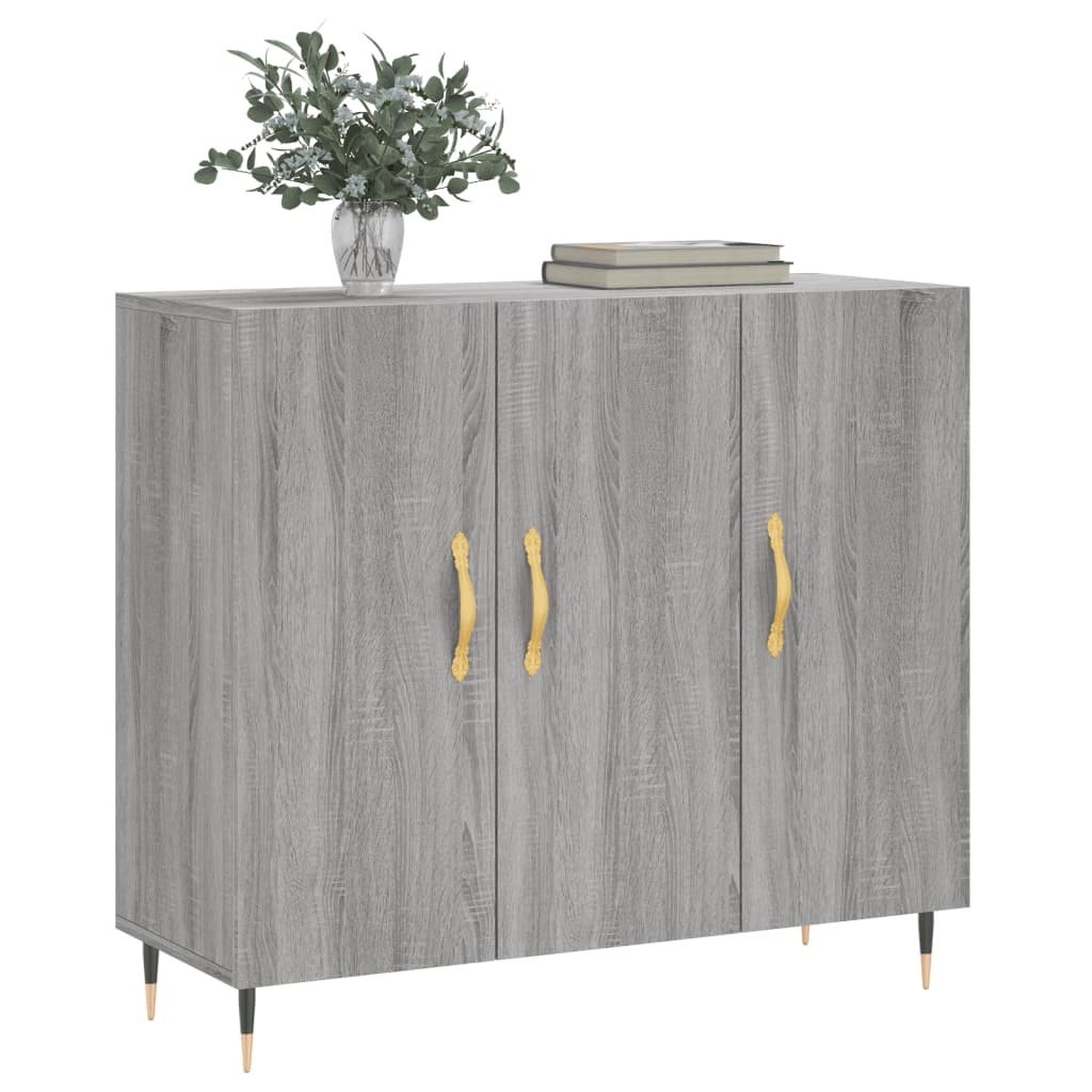 Credenza Grigio Sonoma 90x34x80 cm in Legno Multistrato - homemem39