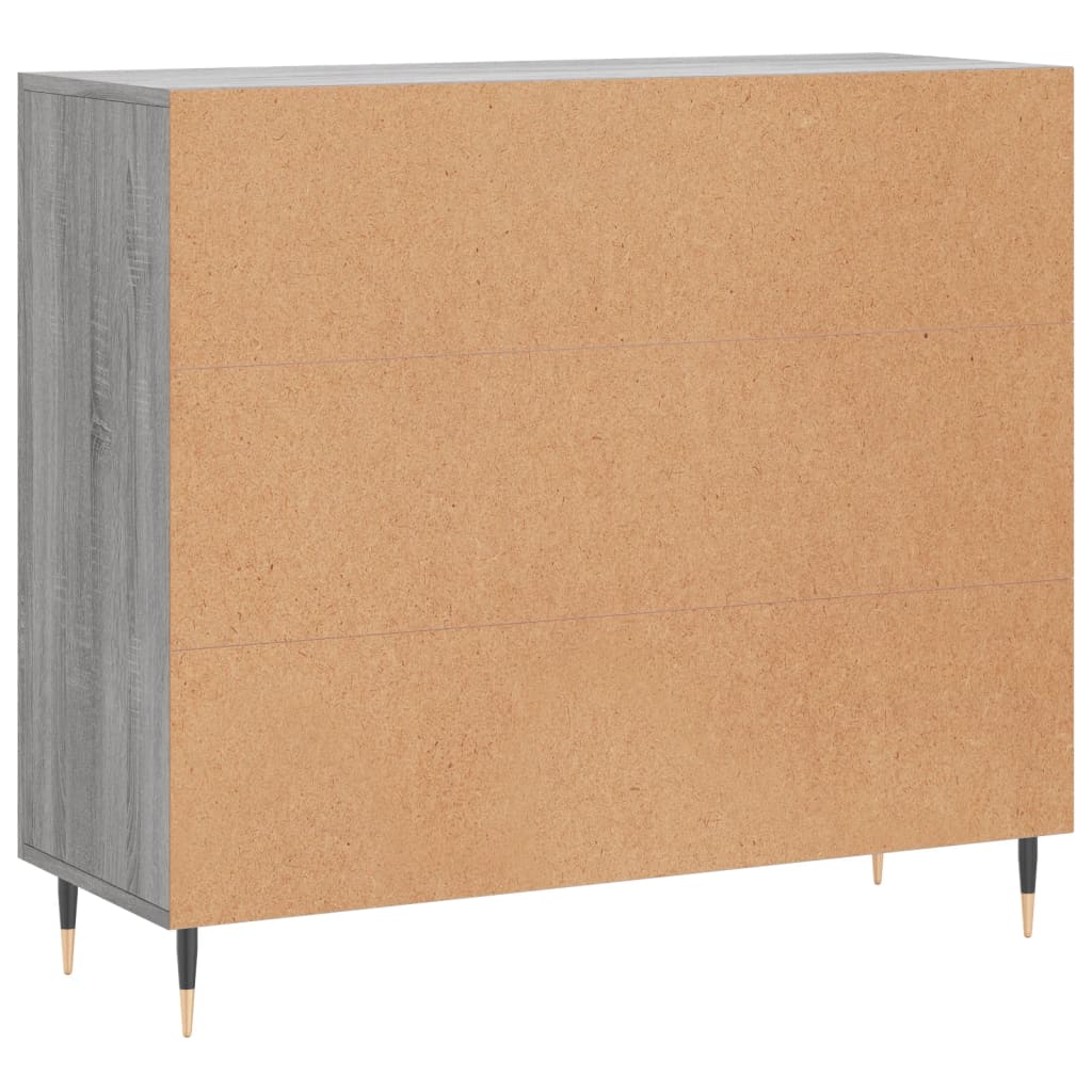 Credenza Grigio Sonoma 90x34x80 cm in Legno Multistrato