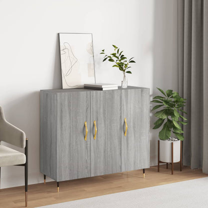 Credenza Grigio Sonoma 90x34x80 cm in Legno Multistrato - homemem39