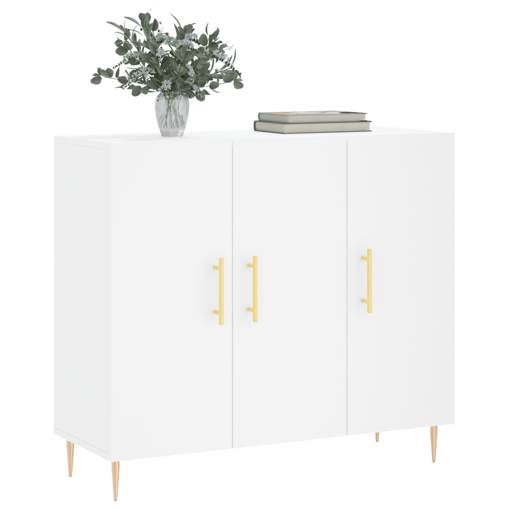 Credenza Bianca 90x34x80 cm in Legno Multistrato - homemem39