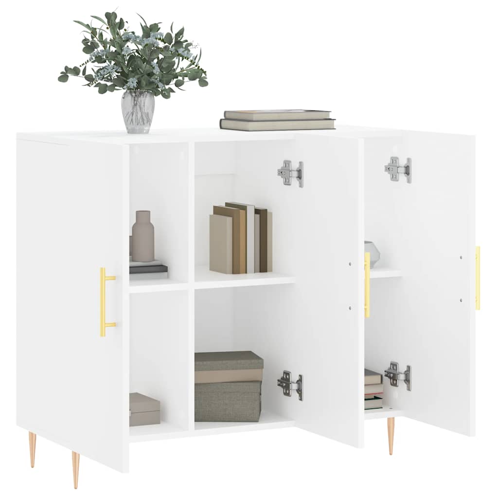 Credenza Bianca 90x34x80 cm in Legno Multistrato | homemem39