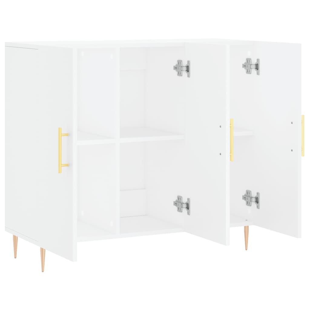 Credenza Bianca 90x34x80 cm in Legno Multistrato - homemem39