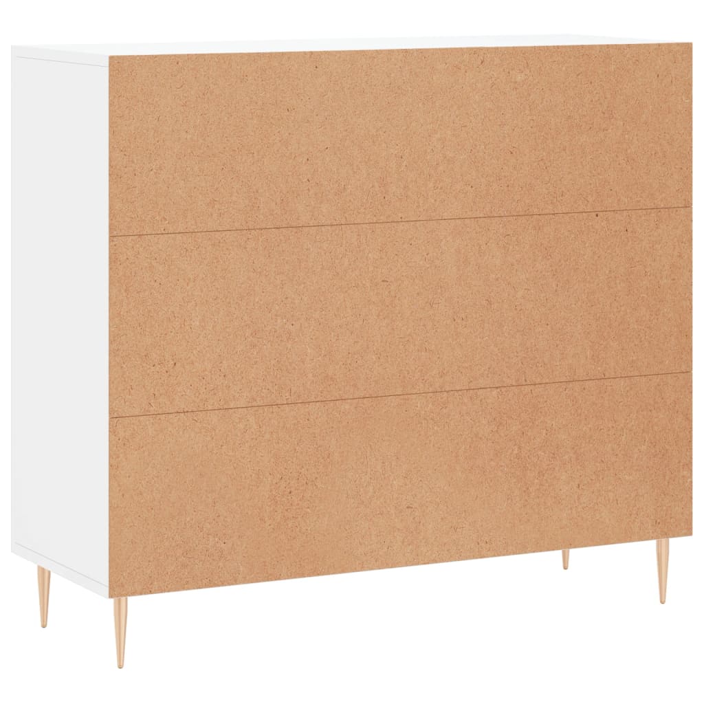 Credenza Bianca 90x34x80 cm in Legno Multistrato - homemem39