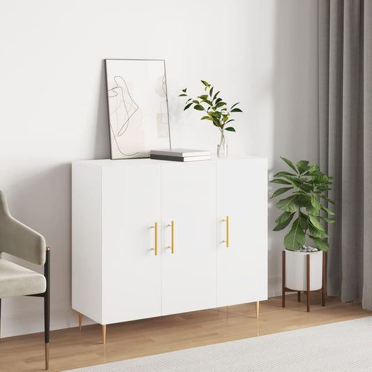 Credenza Bianca 90x34x80 cm in Legno Multistrato - homemem39