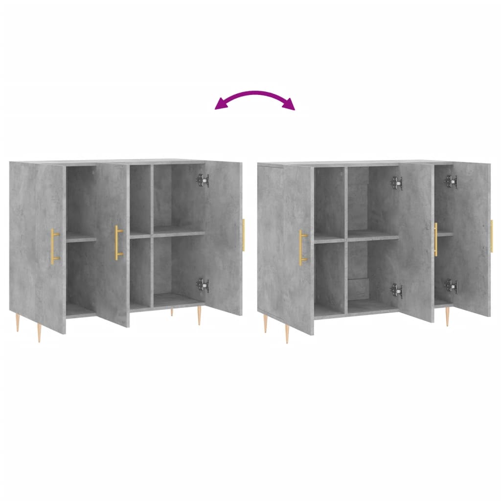 Credenza Grigio Cemento 90x34x80 cm in Legno Multistrato - homemem39