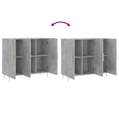 Credenza Grigio Cemento 90x34x80 cm in Legno Multistrato - homemem39