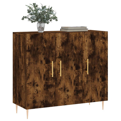 Credenza Rovere Fumo 90x34x80 cm in Legno Multistrato - homemem39
