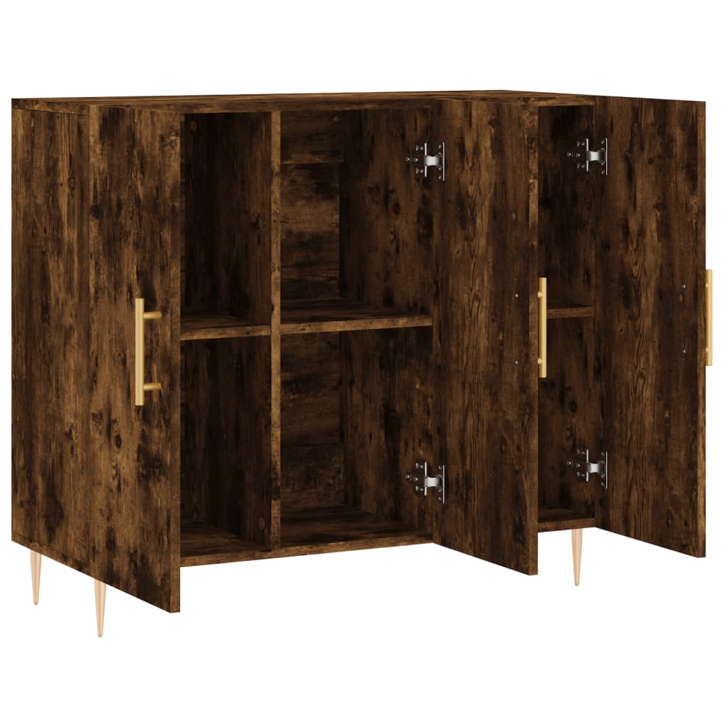 Credenza Rovere Fumo 90x34x80 cm in Legno Multistrato - homemem39