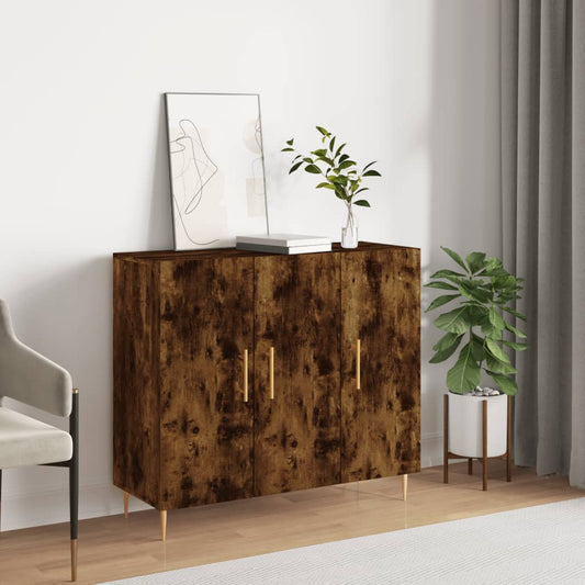 Credenza Rovere Fumo 90x34x80 cm in Legno Multistrato - homemem39