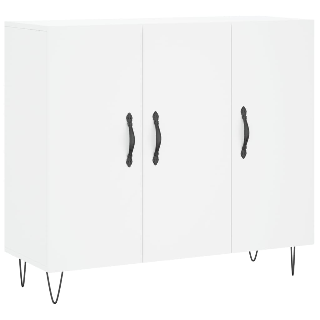 Credenza Bianca 90x34x80 cm in Legno Multistrato - homemem39