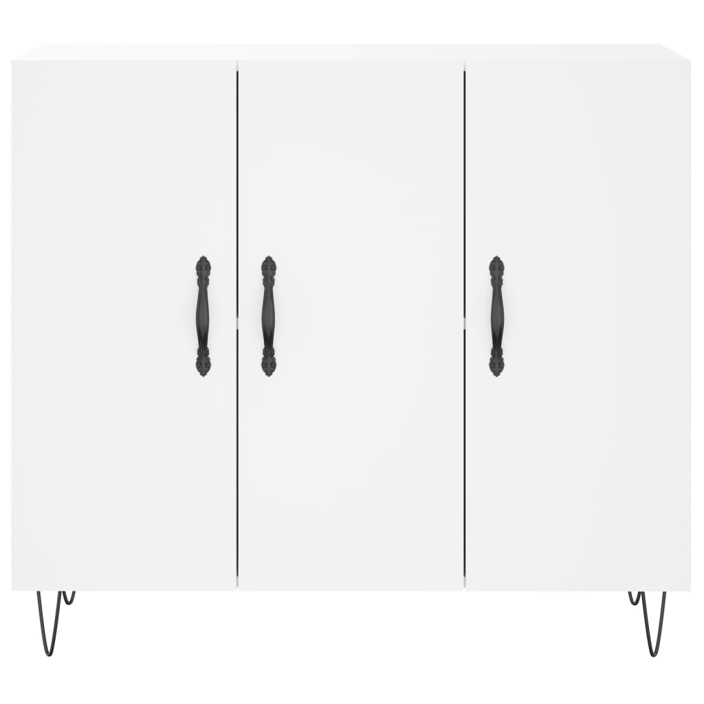 Credenza Bianca 90x34x80 cm in Legno Multistrato - homemem39