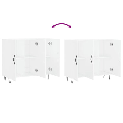 Credenza Bianca 90x34x80 cm in Legno Multistrato - homemem39